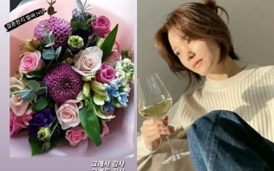 '백윤식 며느리' 정시아, ♥백도빈과 "결혼 14년"…애정 듬뿍 꽃다발 [TEN★]