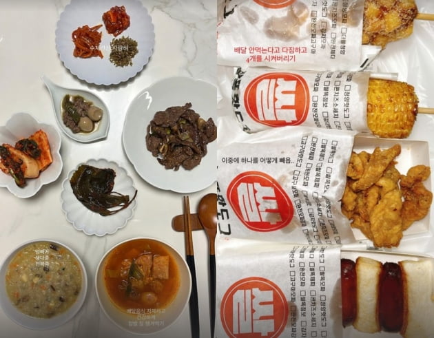 티아라 효민, 엄마표 집밥+배달 핫도그...이별의 아픔 음식으로 풀기?[TEN★]