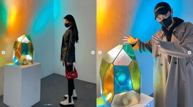 '전진♥' 류이서, 매일 데이트 하는 달달한 신혼부부...전시회 투어중[TEN★]