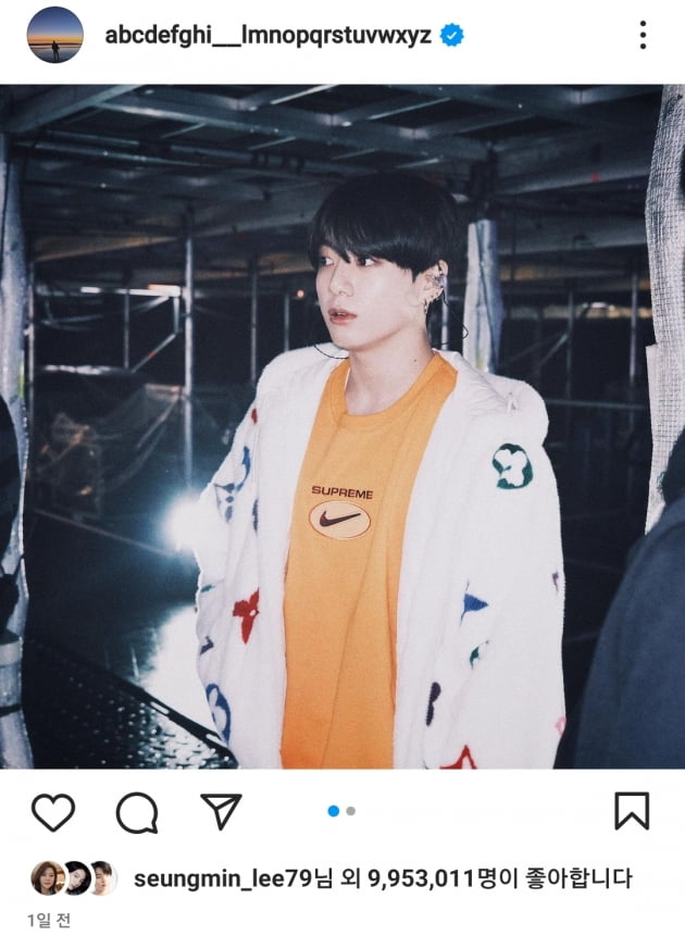 방탄소년단 정국, 서울콘 비하인드 공개...쏟아진 1000만 '좋아요' 