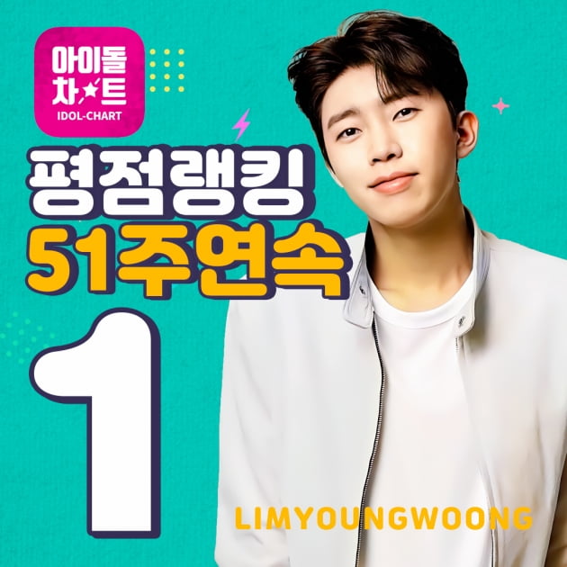 51주 연속 독주 체제…임영웅, 아이돌차트 평점 랭킹 '1위'