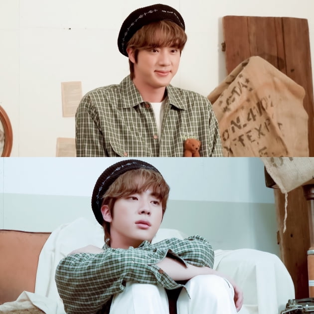 방탄소년단 진, 멍을 때려도 빛나는 훤칠한 이마