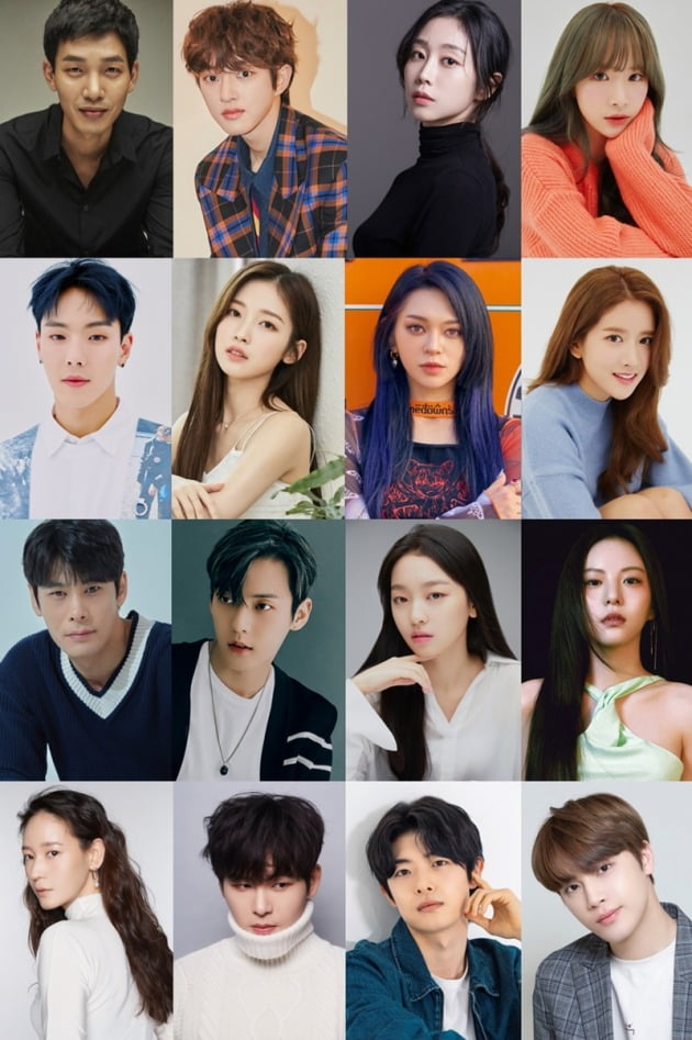 영화 '서울괴담'의 출연진. 좌측 상단부터 김도윤, 봉재현, 서지수, 설아. 두 번째 줄 좌측부터 셔누, 아린, 알렉사, 엑시. 세 번째 줄 좌측부터 오륭, 이민혁, 이수민, 이열음. 마지막 줄 좌측부터 이영진, 이호원, 정원창, 주학년. / 사진제공=메가박스중앙(주)플러스엠