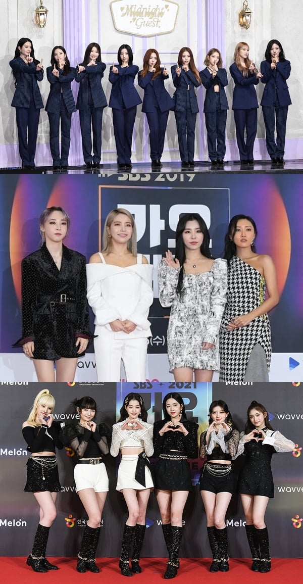 프로미스나인, 마마무, 아이브 /사진=플레디스엔터테인먼트, 텐아시아 DB, SBS