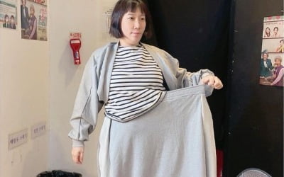 '임신' 김영희, "나와있던 배, 더 딱딱하게 나와" 100인치는 될 고무줄 치마 [TEN★]