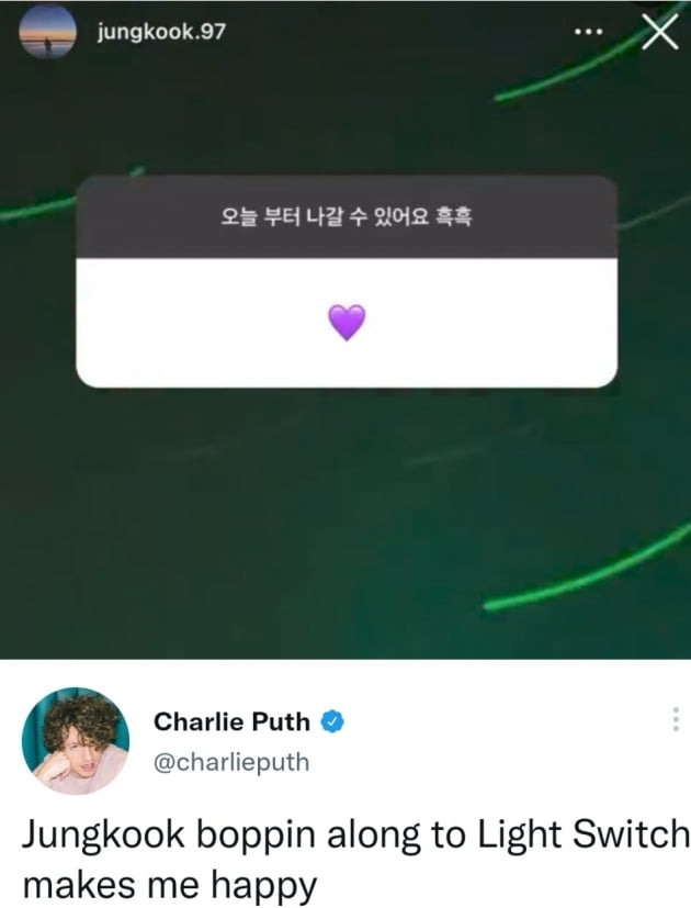 방탄소년단 정국 '컬래버' 하고 싶은 '찰리 푸스' 노래 선곡→"정국 'light switch'