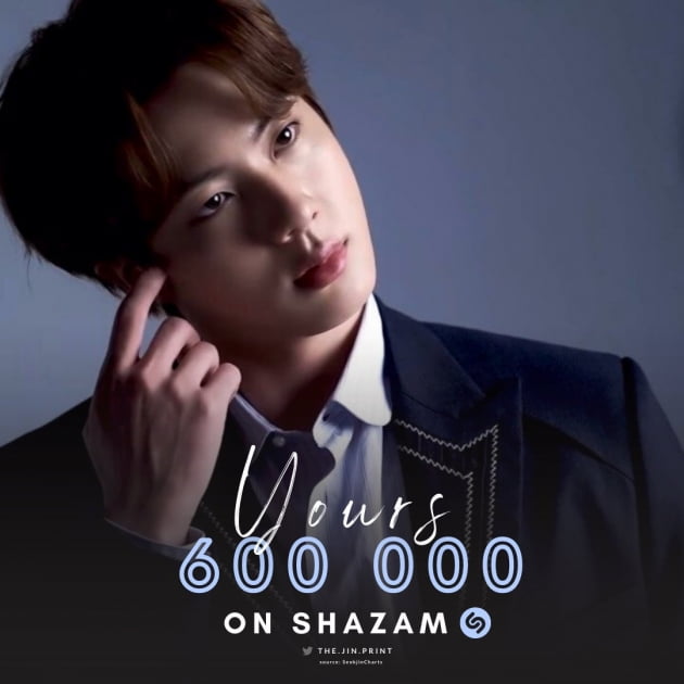 방탄소년단 진 'Yours', 샤잠 60만+글로벌 'TOP 200' Film TV&Stage 151일 연속 1위