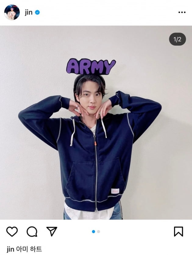 방탄소년단 진, 美인플루언서 톱1000 15위... 韓 남자솔로 1위 브랜드 파워 입증
