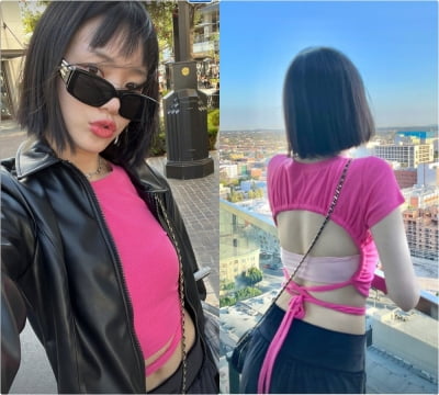 이유비, 귀여운 옷인 줄 알았는데…'뒤'가 반전이었네 [TEN★]