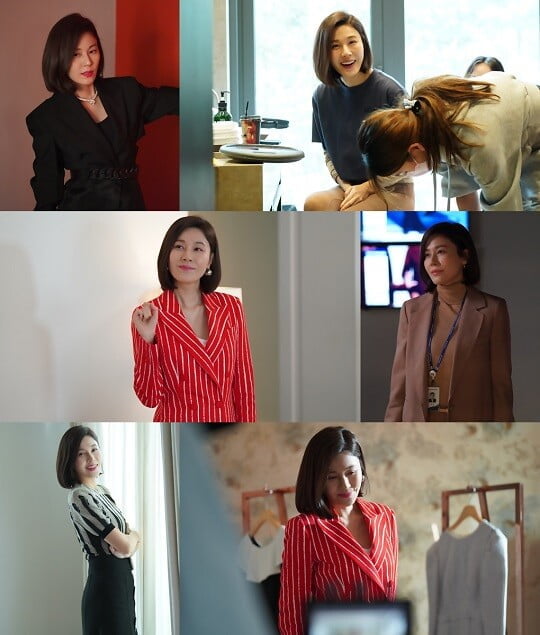 김하늘, 독기 버리고 러블리 미소 가득한 '킬힐' 현장 비하인드 포착