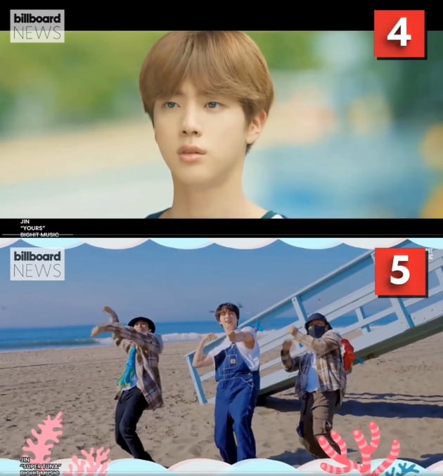 방탄소년단 진, 'Yours' 26주-'슈퍼 참치' 22주 연속 빌보드 핫 트렌딩 송즈 차트인