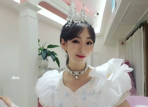 안소미, 놀이공원 가는데 순백의 드레스+티아라? '관종 엄마'로 변신한 애둘맘[TEN★]