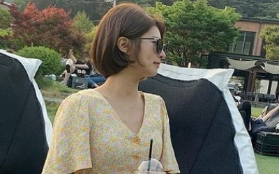김은영, 선글라스가 얼굴의 반…착붙 원피스도 헐렁하네[TEN★]