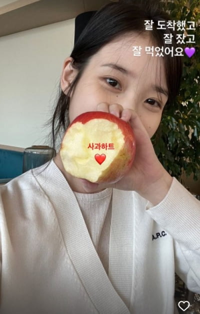 아이유, 프랑스 칸에서 근황...러블리한 사과♥[TEN★]