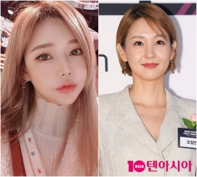 레이싱 모델 출신 쇼핑몰 CEO 우주안, 방송인 오정연./사진=SNS, 텐아시아DB