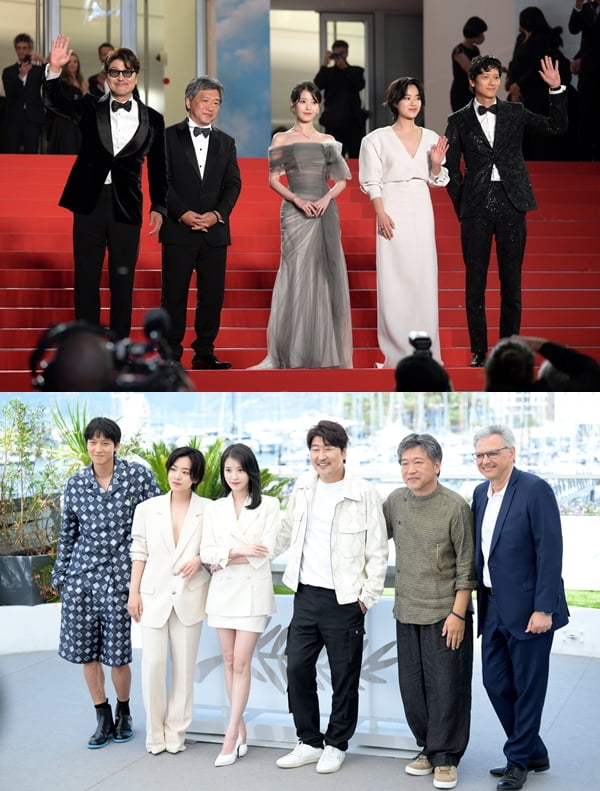 고레에다 히로카즈 감독, 송강호, 강동원, 이지은(아이유), 이주영 /사진제공=CJ ENM