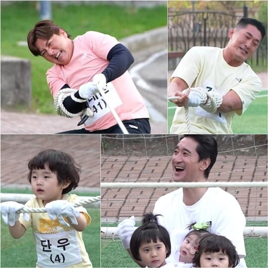 김동현vs김태균, 챔피언 벨트·우승 반지 건 역대급 줄다기리 발발 ('슈돌')