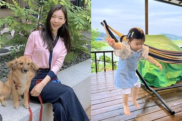 이다은 딸, 토끼탈 쓴 점프의 신…귀여움에 진 ♥윤남기도 '좋아요'[TEN★]