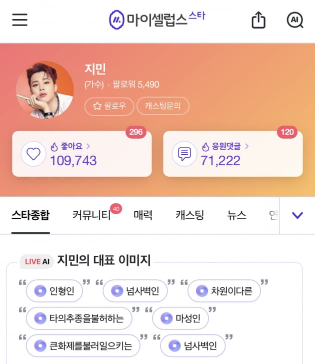 방탄소년단 지민,아디다스 광고와 어울리는 건강미 넘치는 스포티한 스타 1위