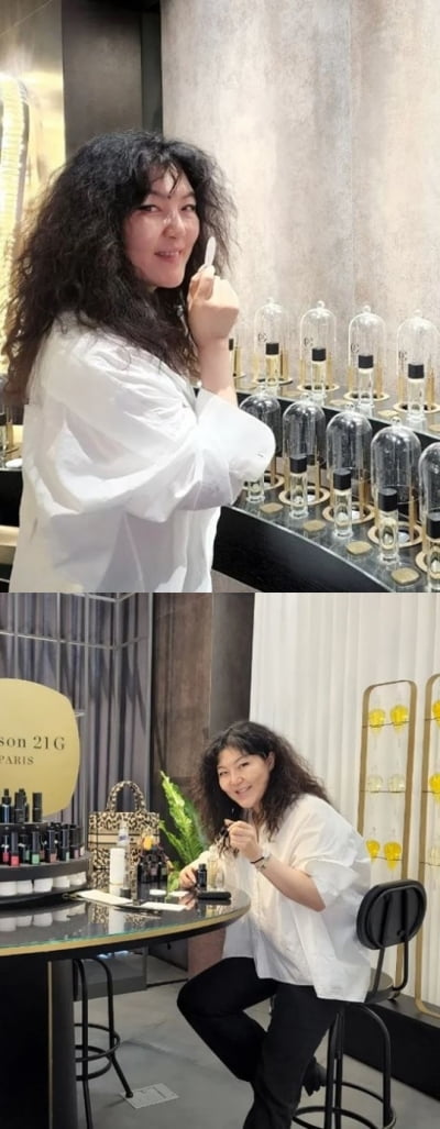 '슈스스' 한혜연, 향수 들고 '환한 미소'…'가냘픈' 몸매 눈길 [TEN★]