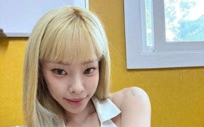 헤이즈, 민소매 블라우스로 과감 '볼륨감 자태'…탈색 헤어도 '찰떡' [TEN★]