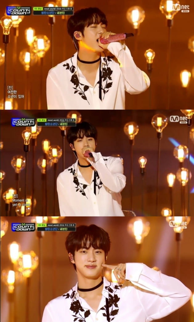 방탄소년단 진 '은빛 가득한 아름다운 보이스' 엠카운트다운' 컴백 무대 공개