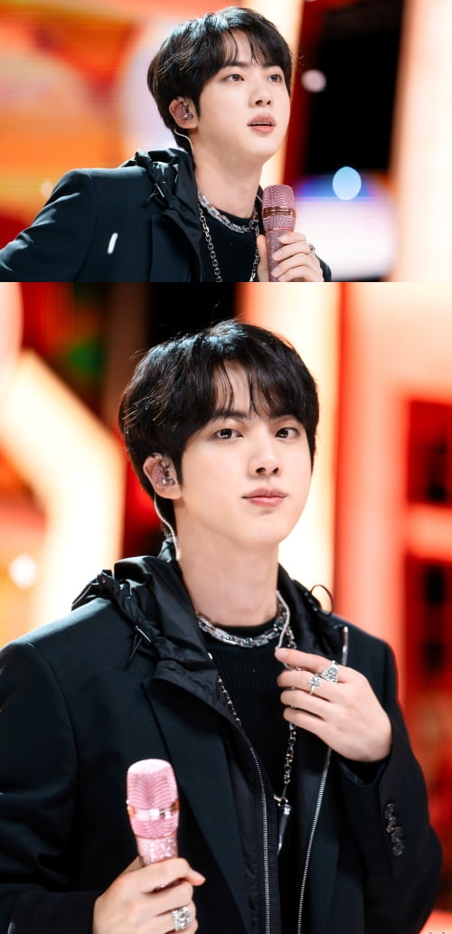 방탄소년단 진, 인기가요 컴백 무대...美치도록 청량한 보이스 