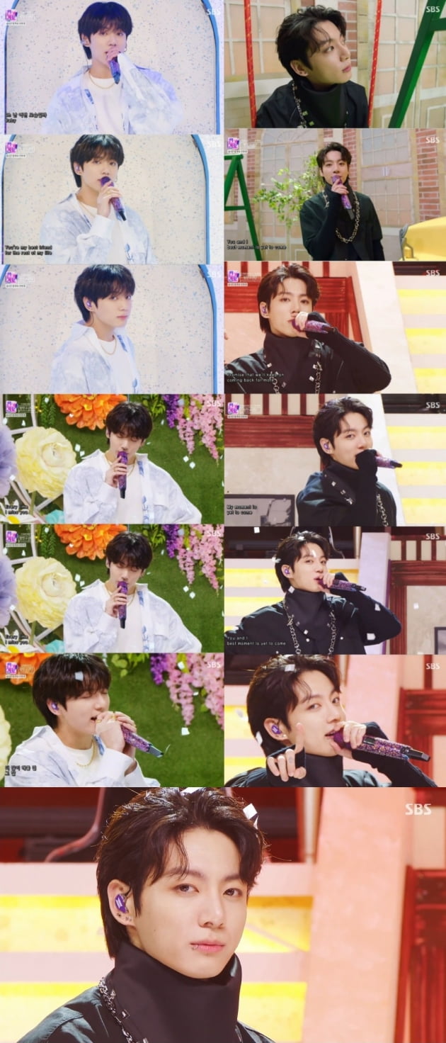 방탄소년단 정국, 인기가요서 '숨멎' 비주얼…엔딩 찢은 '심쿵' 아이컨택