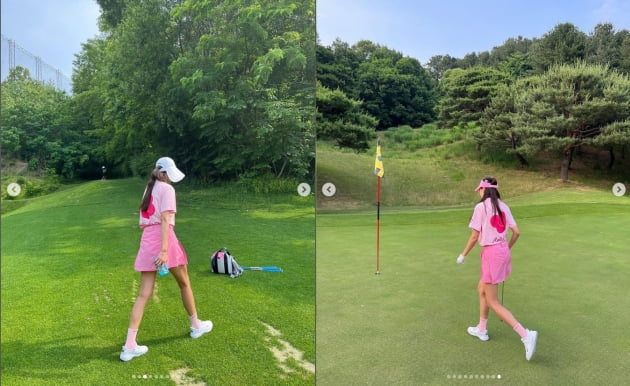 오윤아, 무굴곡 각선미 핑크빛 유혹...이민정은 "곧 배신 하겠지만 밀땅의 운동이져"[TEN★]