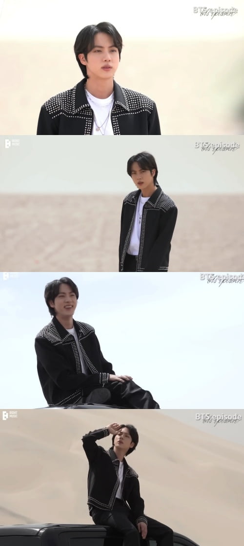 방탄소년단 진, '옛 투 컴' MV 촬영 현장..사막 위 오아시스 