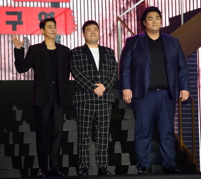 [TEN 포토] 이현우-김지훈-이규호 '압도적인 강도단'