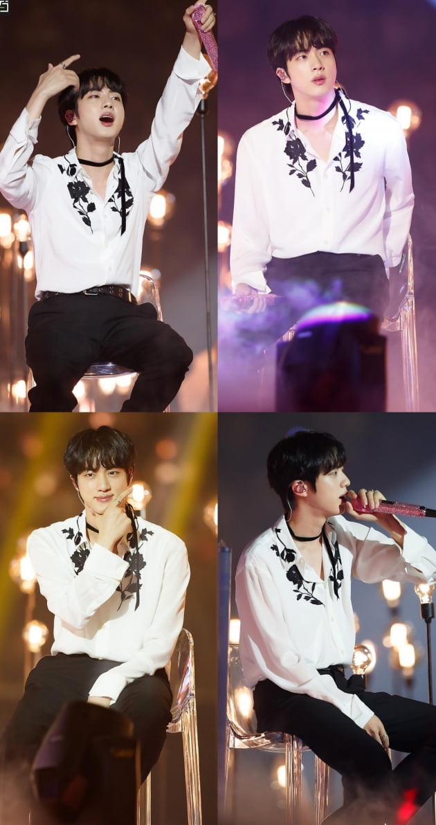 방탄소년단 진 '음색에 반하고 미모에 홀리고' 엠카운트다운 컴백 무대 현장사진