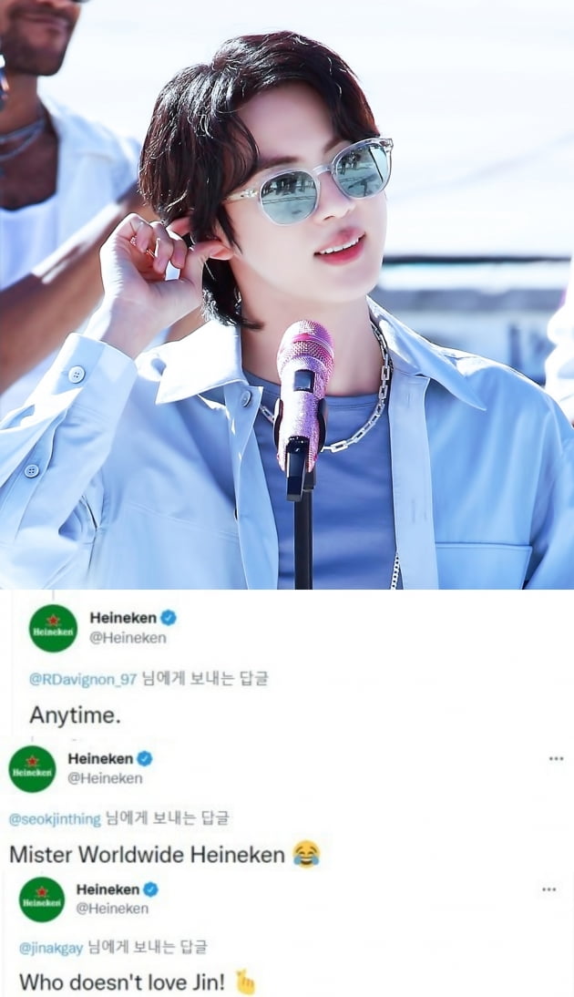 방탄소년단 진 '미스터 월드와이드' 글로벌 맥주 브랜드의 '애정공세'