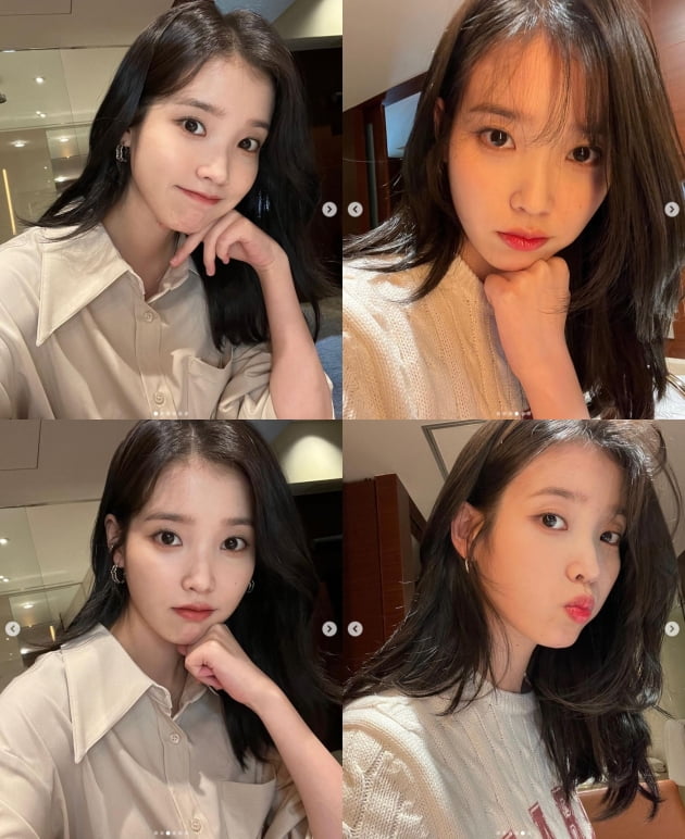 아이유, 귀요미 표정모음?...요정이 사진 잘찍는법 전수[TEN★]