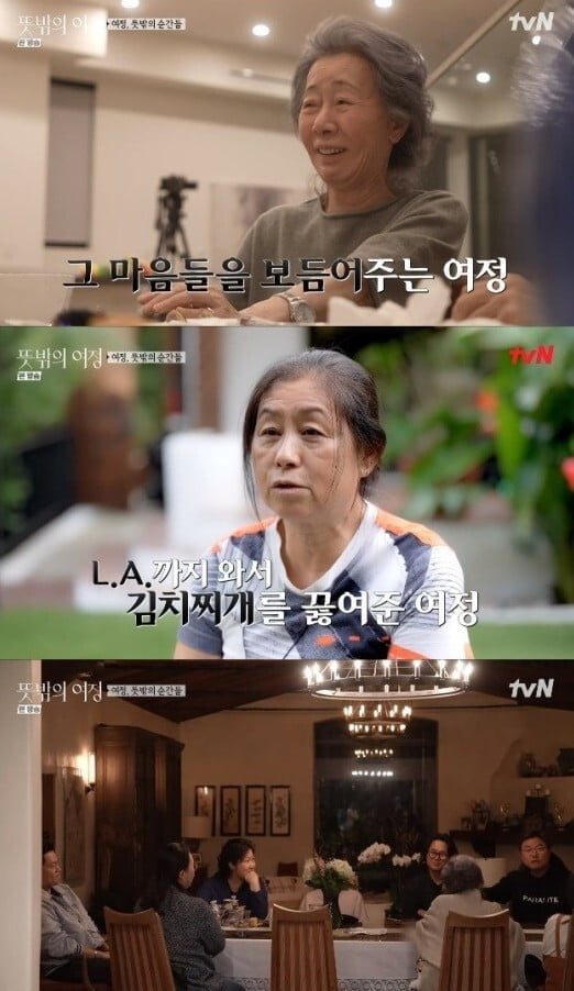 윤여정, 아카데미 후일담 전하며 훈훈한 분위기->정자씨 홈파티에 감사인사('뜻밖의 여정')