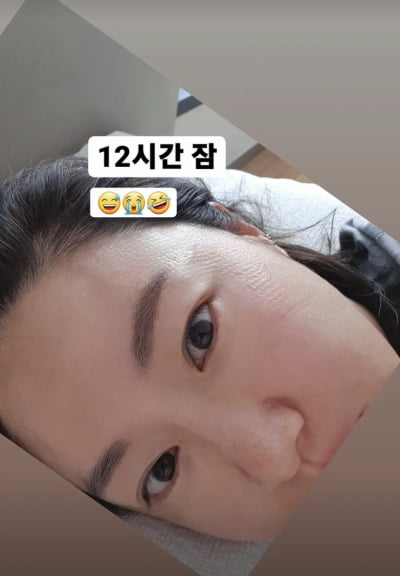 김지혜, 90평대 강남 아파트서 12시간 꿀잠…선명한 베개 자국 [TEN★]