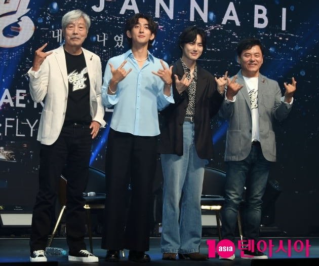 [TEN 포토] 배철수-최정훈-수호-구창모 '송골매 전국투어에서 만나요'