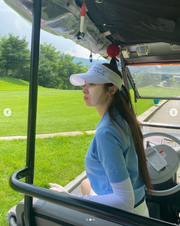 지연, 골프여신 태양에 녹는다...♥황재균 "캔X바 스타일이다"[TEN★]