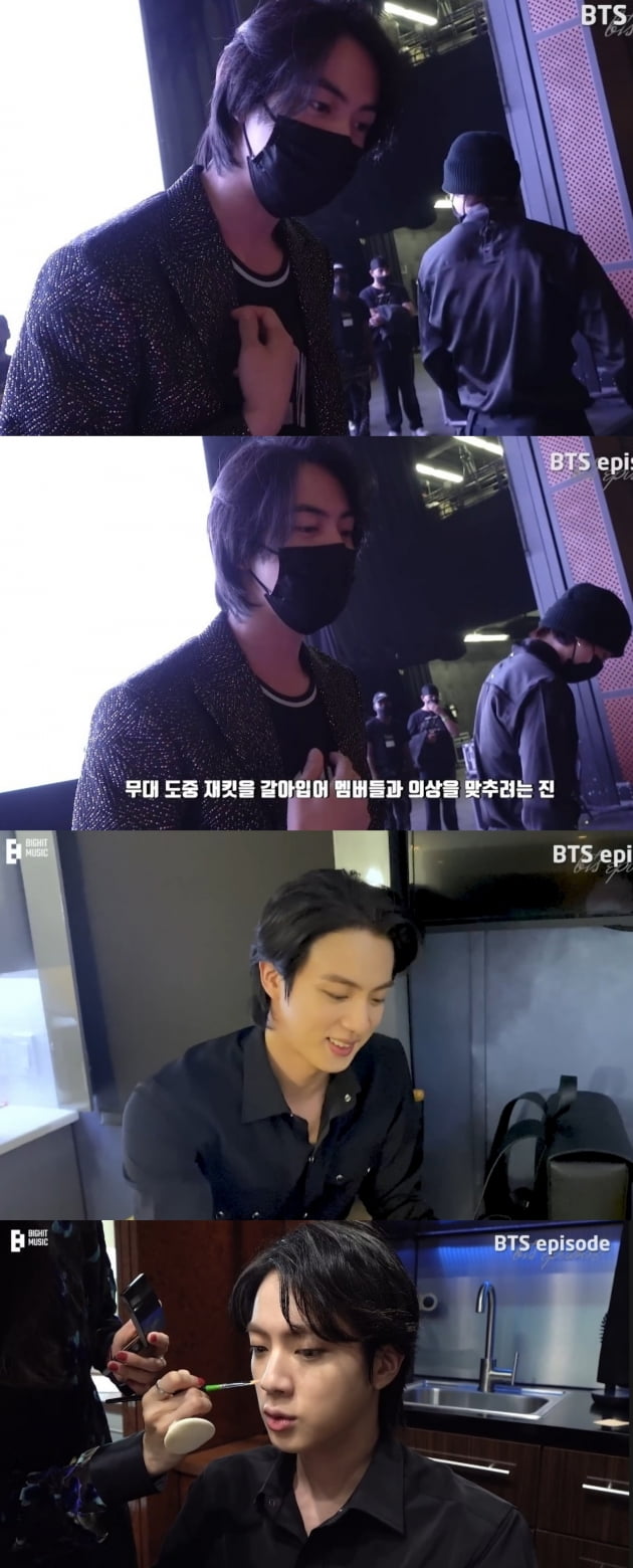 방탄소년단 진 '열심히 준비한 만큼 최선 다해..' 그래미 시상식 무대 비하인드