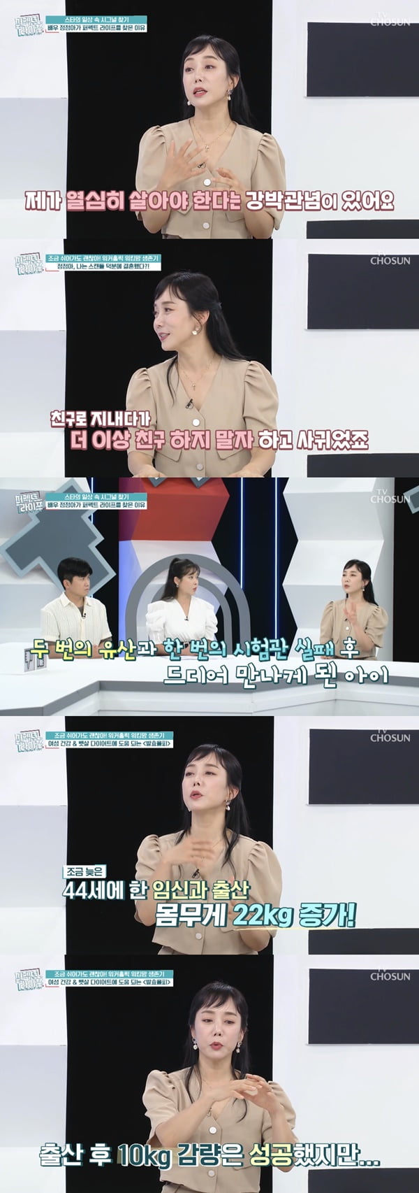 정정아 /사진=TV조선 '퍼펙트 라이프' 방송 화면 캡처