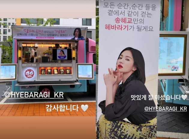 송혜교, 혜바라기 팬클럽의 든든한 지원....맛있게 잘...[TEN★]