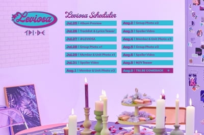 트라이비, 8월 9일 'LEVIOSA'로 컴백…청량+몽환 스케줄러 공개