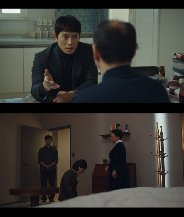 [종합] 지성, 아버지 사건 목격자 '투신 사망' 뉴스 접하고 충격…침입자에 '긴장감' ('아다마스')