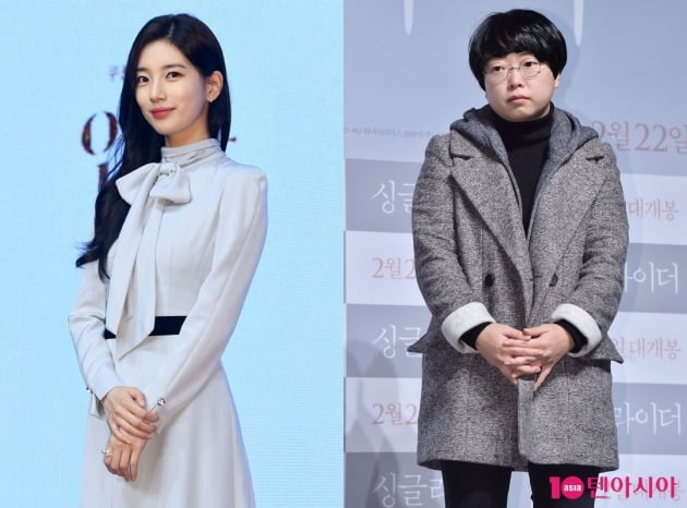 쿠팡플레이 '안나'에 출연한 주인공 수지와 이주영 감독. / 사진=텐아시아DB