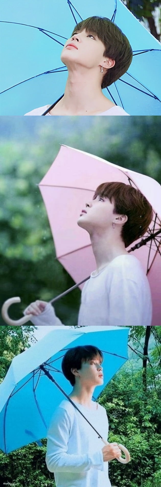 '날씨요정' 방탄소년단 지민, 아미 비 피해 조심하세요…美서 전해온 팬사랑