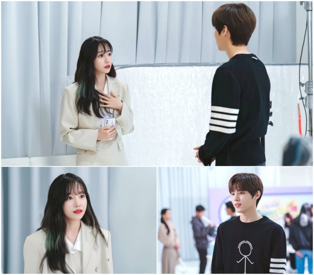 김우석, 조유리에 다정한 눈빛…톱아이돌 열애설 생기나('미미쿠스')