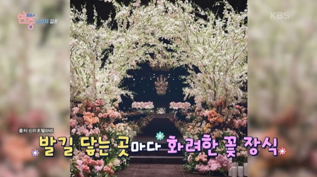 [종합] '9살 연상♥' 손연재, 결혼식 생화 장식만 차 1대 값…손예진과 동일 브랜드 웨딩드레스('연중라이브')