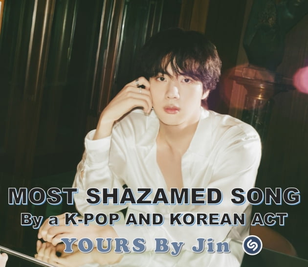 방탄소년단 진 'Yours'(유어스), K팝 역대 최초·최고·최다 810만 샤잠 돌파