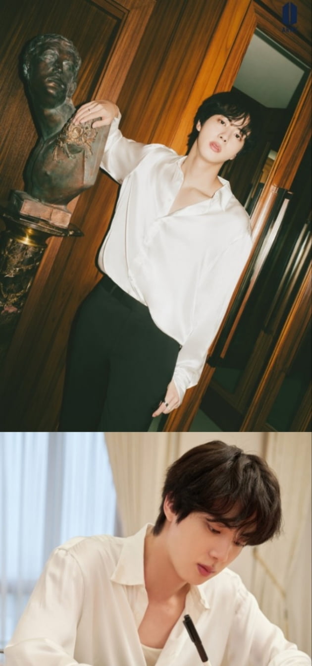 방탄소년단 진, 멀리서도 눈에 확 띄는 도발적 모습[TEN★]