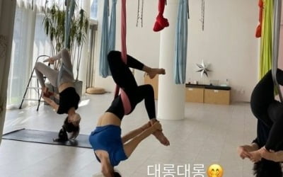 한그루, 탄탄 몸매의 비결은 XX…"대롱대롱" 매달린 여배우[TEN★]